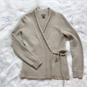 Ann Taylor Merino Wool Wrap Sweater